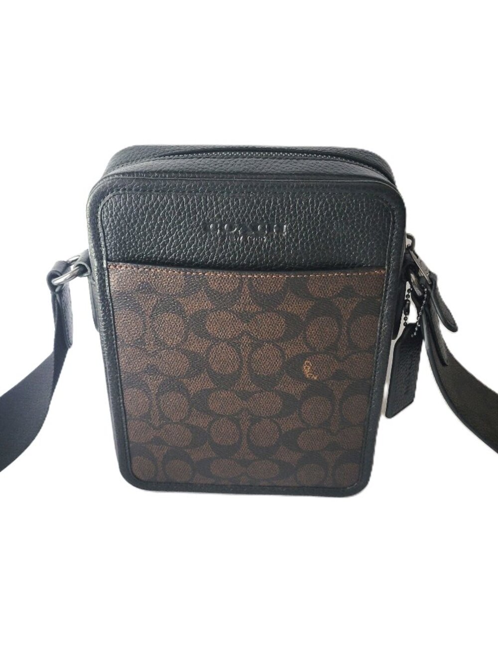 Coach CAT78 Sullivan Crossbody Signature Coated Canvas Leather Bag Walnut Black
